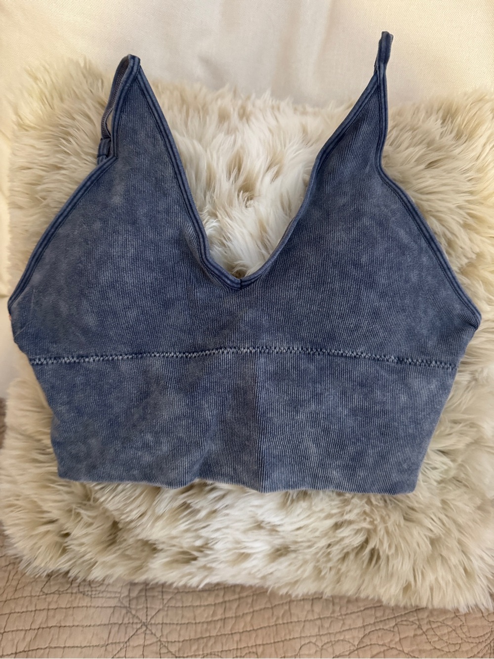 🤍 Zenana Ribbed Blue bralette L / XL
